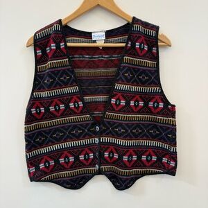 Patterned Knit Vest - Multicolor
